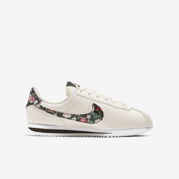 Nike Cortez Basic Vintage Floral - Sneakers - Hvide/Pink/Sort | DK-75433